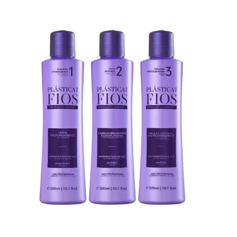 KIT CADIVEU PROFESSIONAL PLáSTICA DOS FIOS (3X300ML)