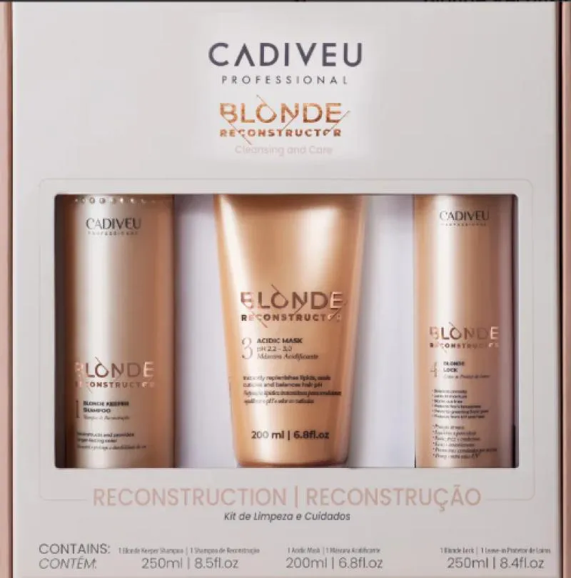 KIT CADIVEU PROFESSIONAL BLONDE RECONSTRUCTOR HOME CARE (3 PRODUTOS)