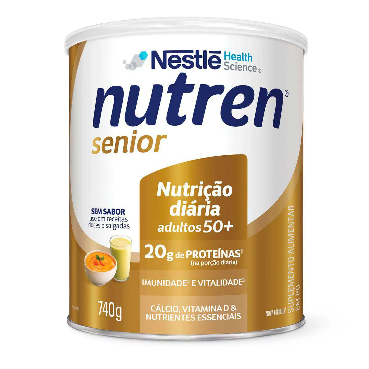 Suplemento Alimentar Nutren Sênior 50+ Sem Sabor 740g