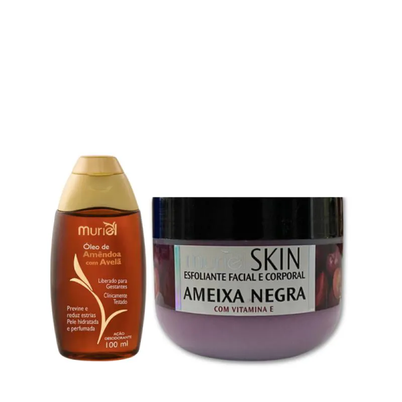 MURIEL ÓLEO AMêNDOAS COM AVELã 100ML + ESFOLIANTE AMEIXA NEGRA 250ML