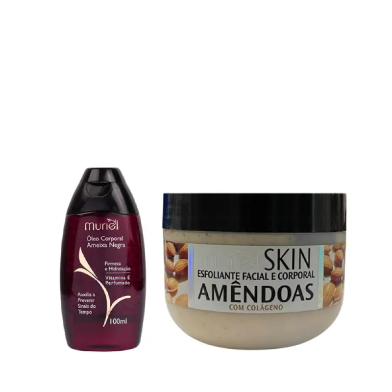 MURIEL ÓLEO AMEIXA NEGRA 100ML + ESFOLIANTE AMêNDOAS 250ML