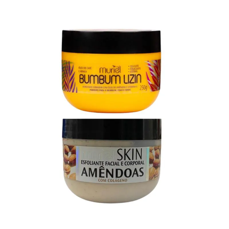 MURIEL BUM BUM LIZIN 250ML + ESFOLIANTE AMêNDOAS 250ML