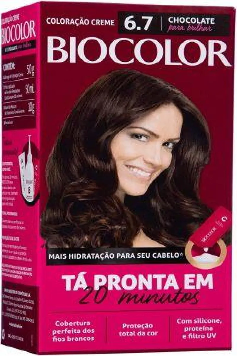 TINTA DE CABELO BIOCOLOR MINI KIT CHOCOLATE PARA BRILHAR 6.7