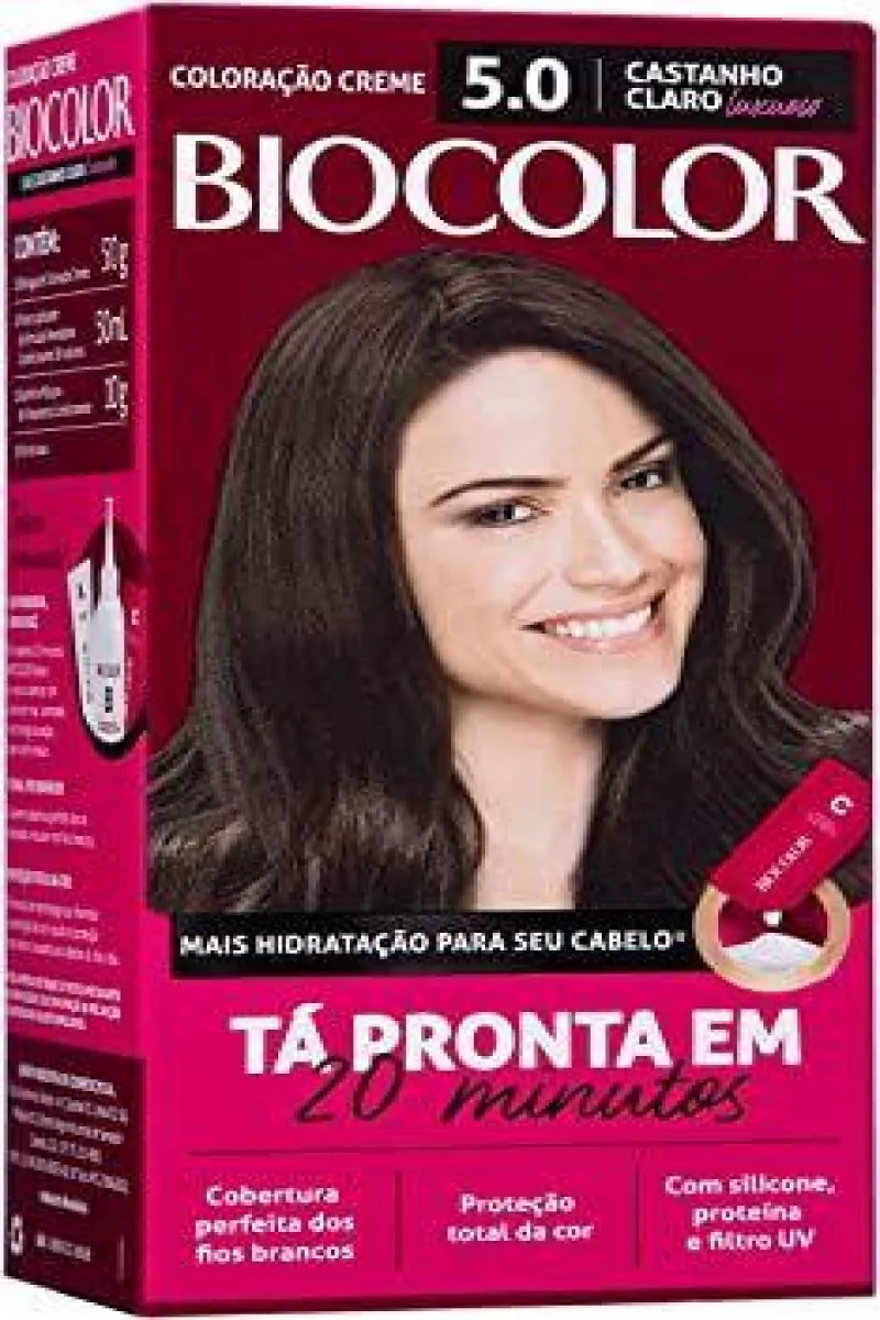 TINTA DE CABELO BIOCOLOR MINI KIT CASTANHO CLARO LUXUOSO 5.0