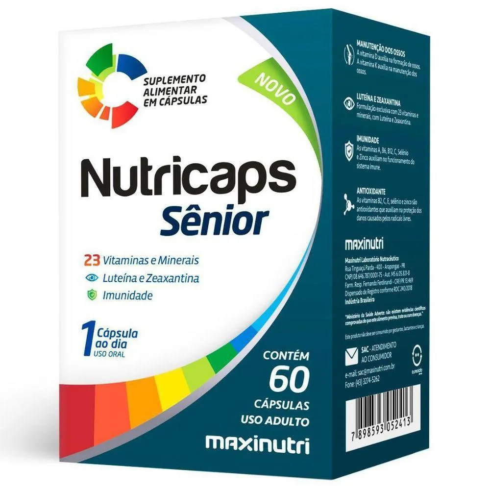NUTRICAPS SêNIOR 60 CáPSULAS - MAXINUTRI