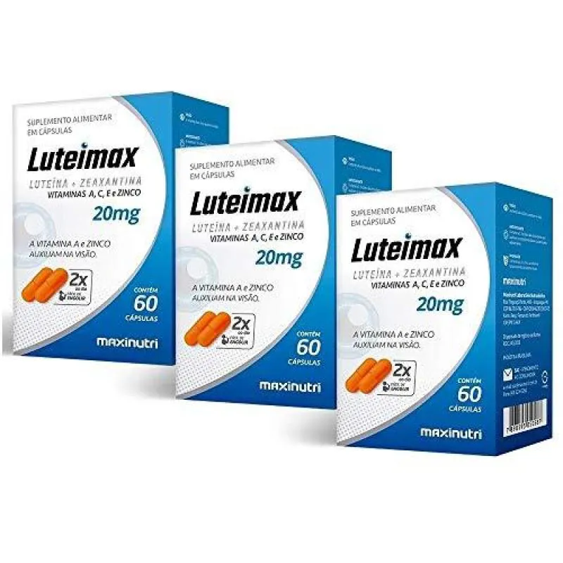 Luteimax Luteína & Zeaxantina - 3 Unidades de 60 Cápsulas - Maxinutri…