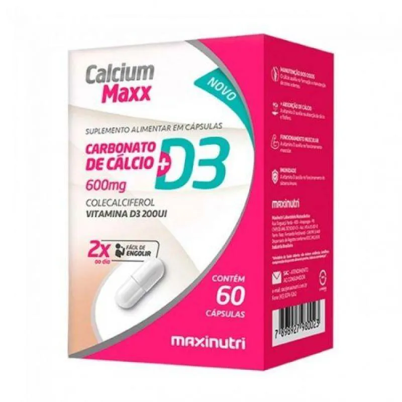CALCIUM MAXX - CALCIO + D3 600MG (60 CAPS)