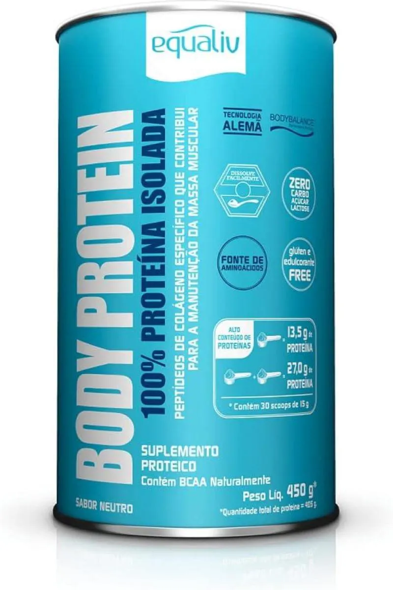 BODY PROTEIN EQUALIV 450G NEUTRO. SABOR NEUTRO