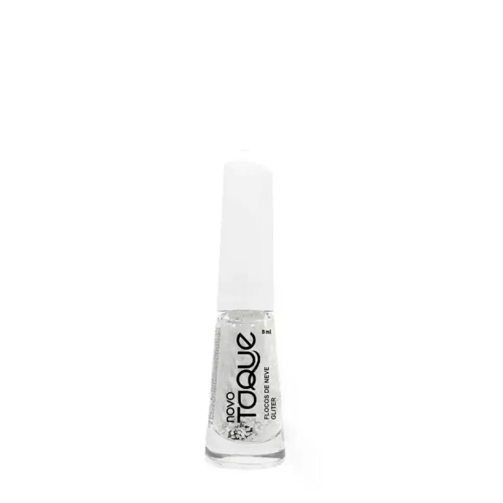 ESMALTE GLITTER FLOCOS DE NEVE NOVO TOQUE 8ML
