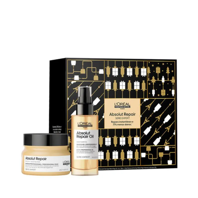 LOREAL ABSOLUT REPAIR KIT CAIXA MASCARA 250ML + ÓLEO 90ML