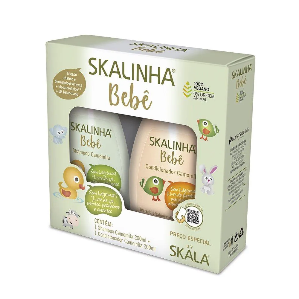 SHAMPOO + CONDICIONADOR SKALINHA BEBê CAMOMILA 200ML