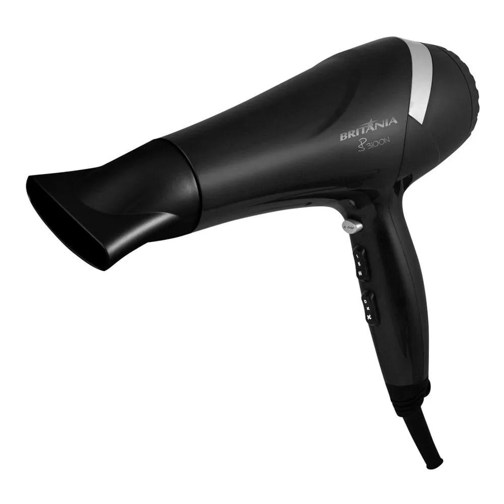 SECADOR DE CABELO BRITâNIA SP3100 COM 2 VELOCIDADES, 3 TEMPERATURAS, 2000W, PRETO 110