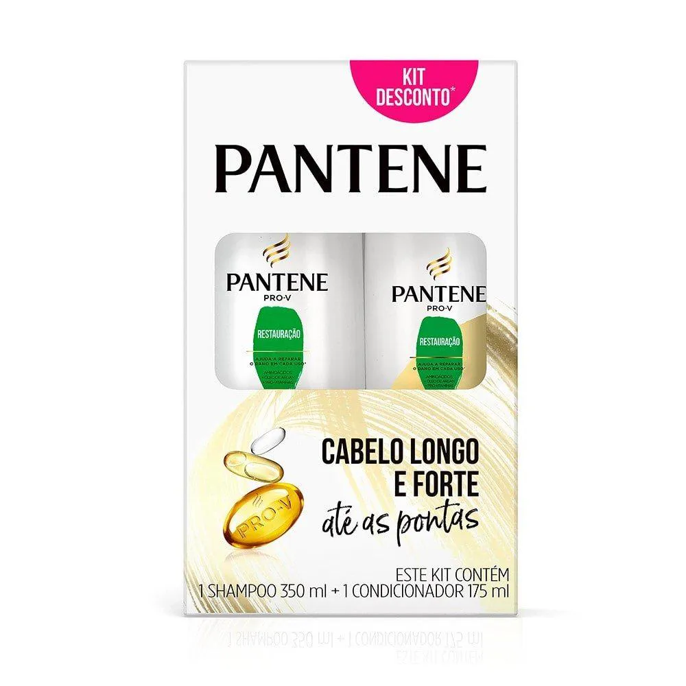 KIT SHAMPOO 350ML + CONDICIONADOR 175ML PANTENE RESTAURAçãO