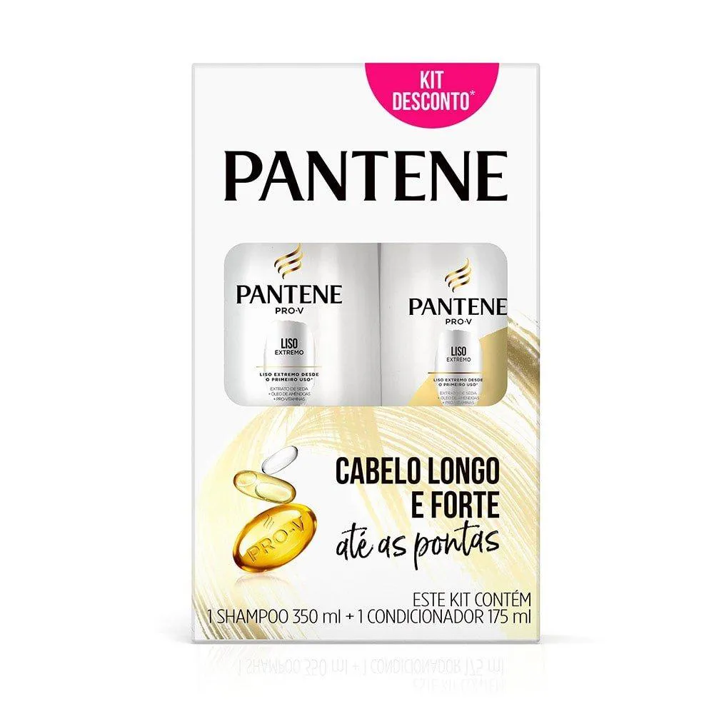 KIT SHAMPOO 350ML + CONDICIONADOR 175ML PANTENE LISO