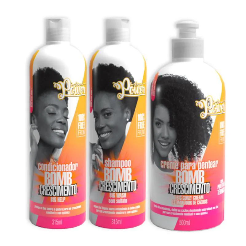 SOUL POWER BOMB CRESCIMENTO SHAMPOO + CONDICIONADOR + CREME PENTEAR 500ML