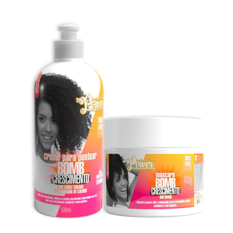 SOUL POWER BOMB CRESCIMENTO MáSCARA + CREME PENTEAR 500ML