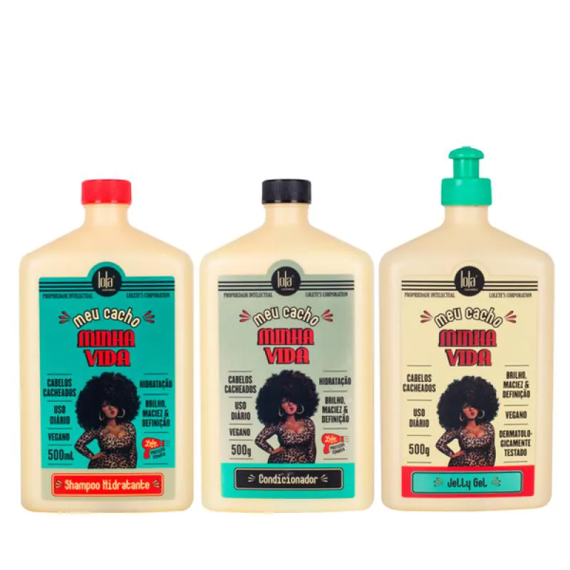 LOLA MEU CACHO MINHA VIDA SHAMPOO + CONDICIONADOR + JELLY GEL