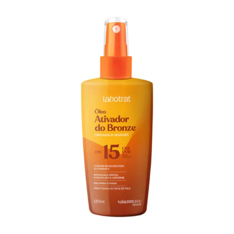 Labotrat Vai & Brilha Óleo Ativador Do Bronze Fps15 120ml