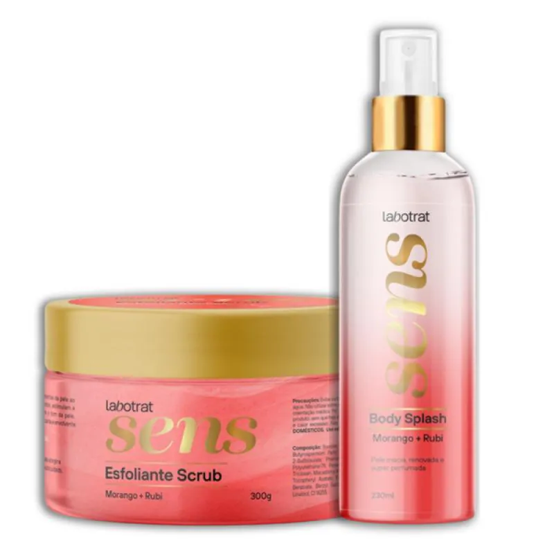 LABOTRAT SENS MORANGO E RUBI ESFO SCRUB + BODY SPLASH
