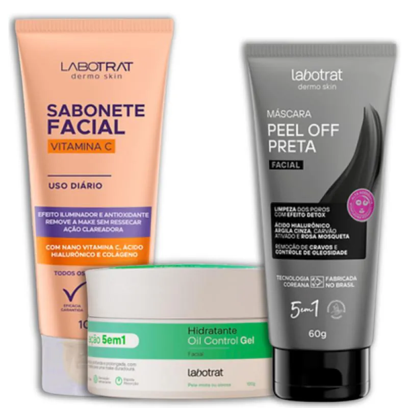 LABOTRAT SAB VITAMINA C + HIDRA OIL CONTROL GEL + MASC PRETA