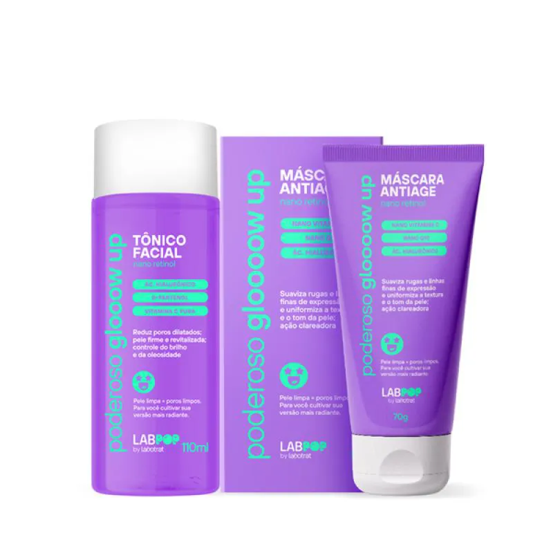 LABOTRAT LABPOP GLOW UP TôNICO FACIAL + MASCARA ANTIAGE
