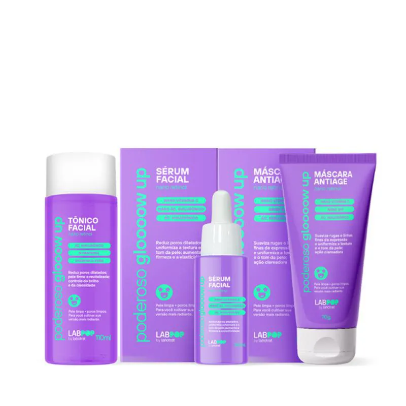 LABOTRAT LABPOP GLOW UP TôNICO + SéRUM + MASCARA ANTIAGE