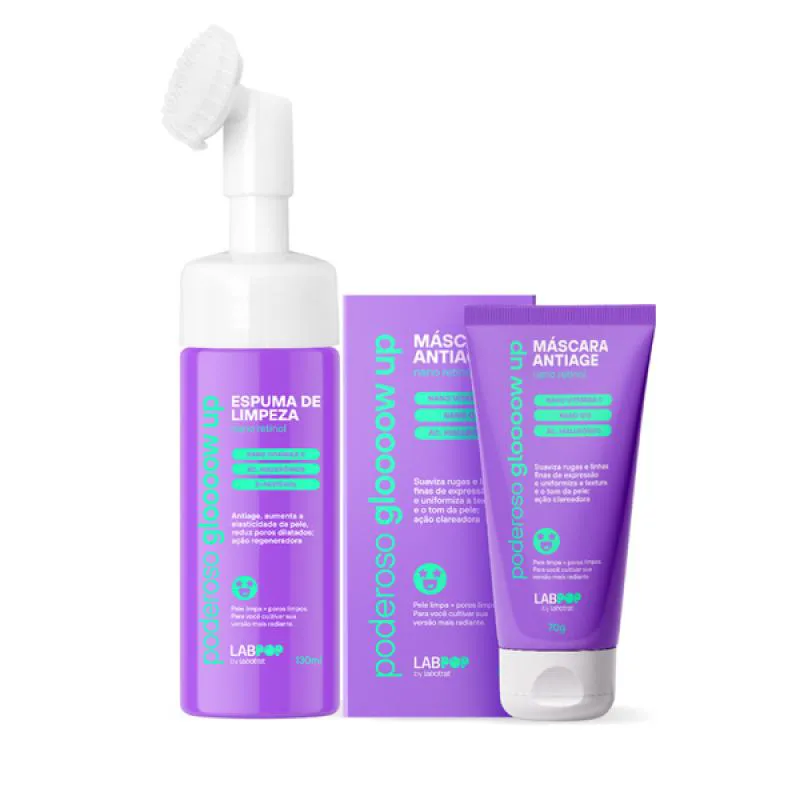 LABOTRAT LABPOP GLOW UP ESPUMA DE LIMPEZA + MASCARA ANTIAGE
