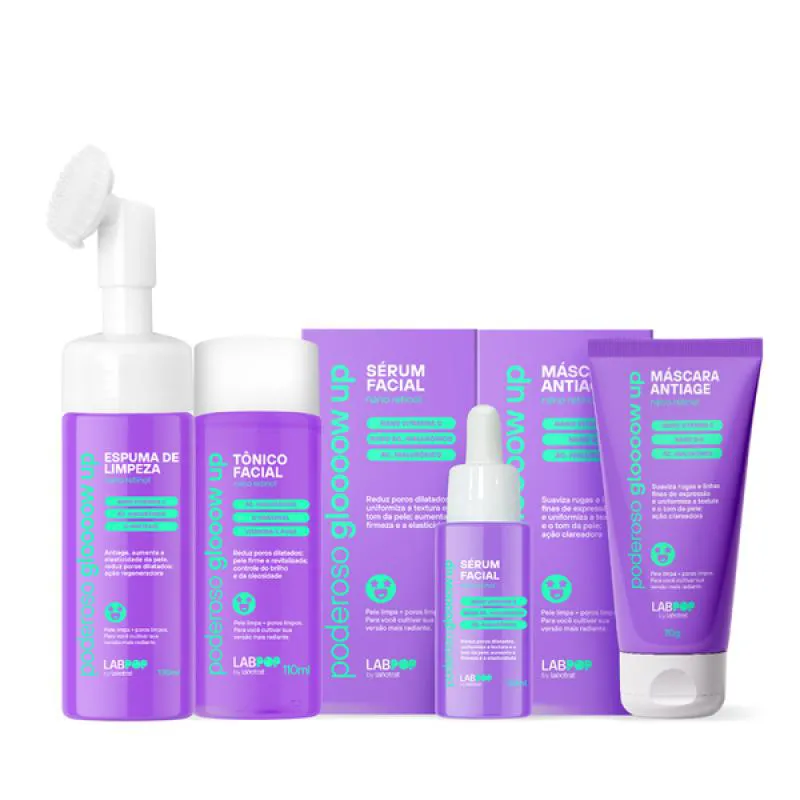 LABOTRAT LABPOP GLOW UP ESPUMA + TôNICO + SéRUM + MASCARA ANTIAGE