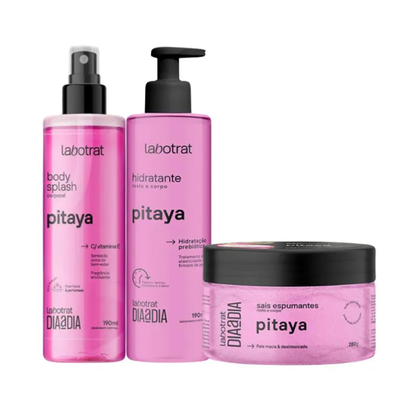 KIT DIA A DIA PITAYA ESFOLIANTE 300ML + BODY SPLASH + HIDRATANTE
