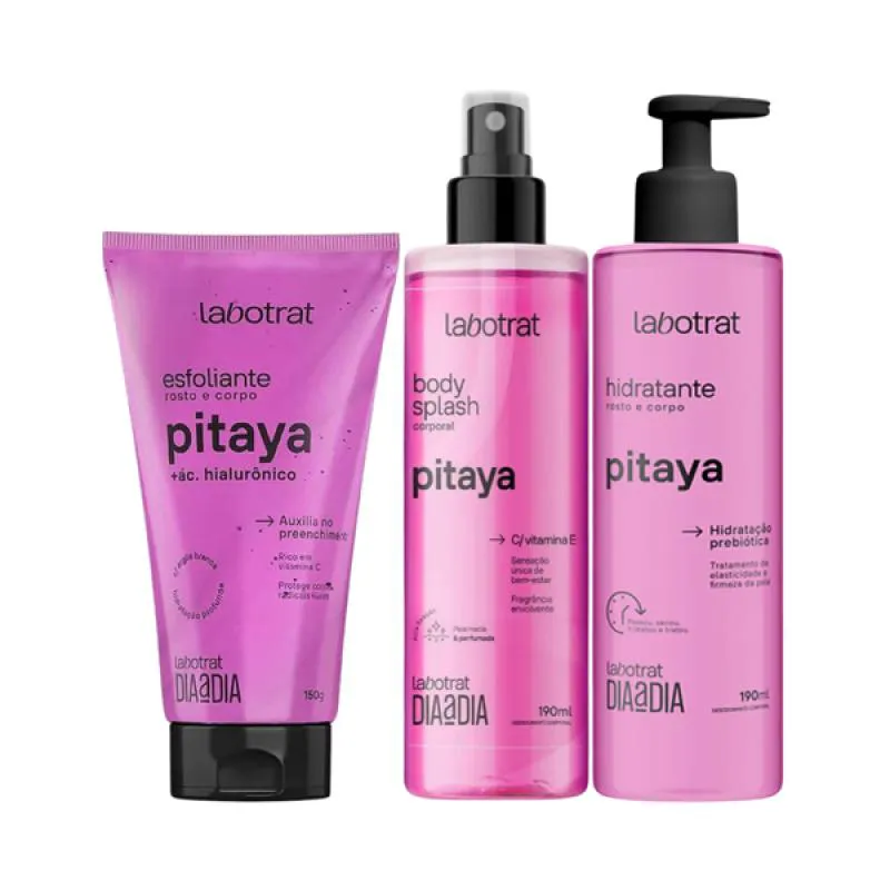 KIT DIA A DIA PITAYA ESFOLIANTE 150ML + BODY SPLASH + HIDRATANTE