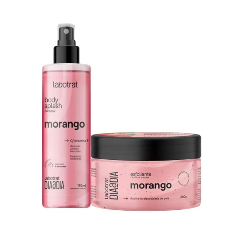 KIT DIA A DIA MORANGO ESFOLIANTE 300ML + BODY SPLASH