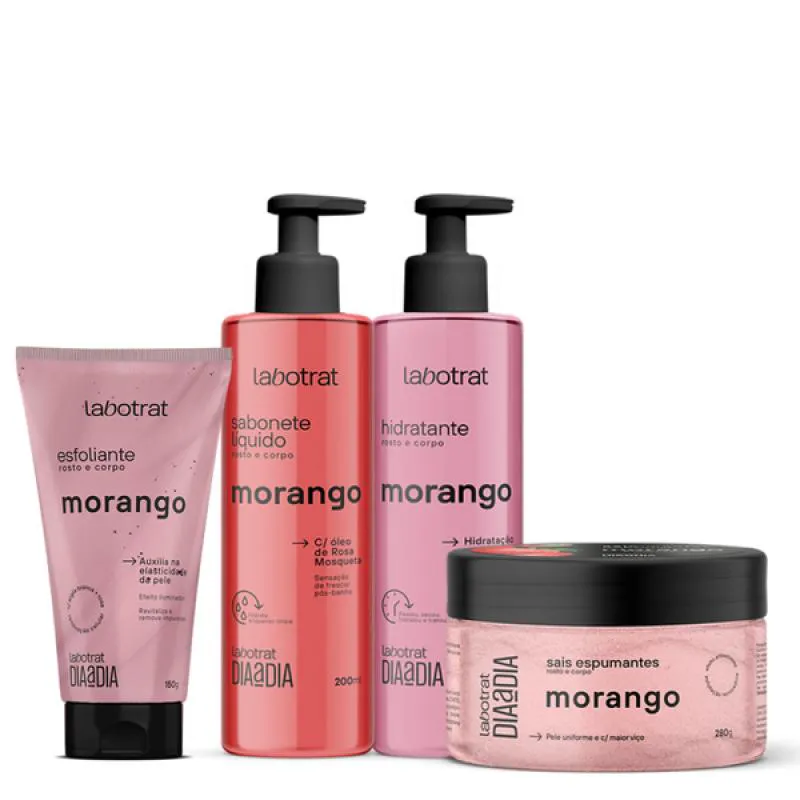 KIT DIA A DIA MORANGO ESFO 150ML + SABO + HIDRA + SAIS