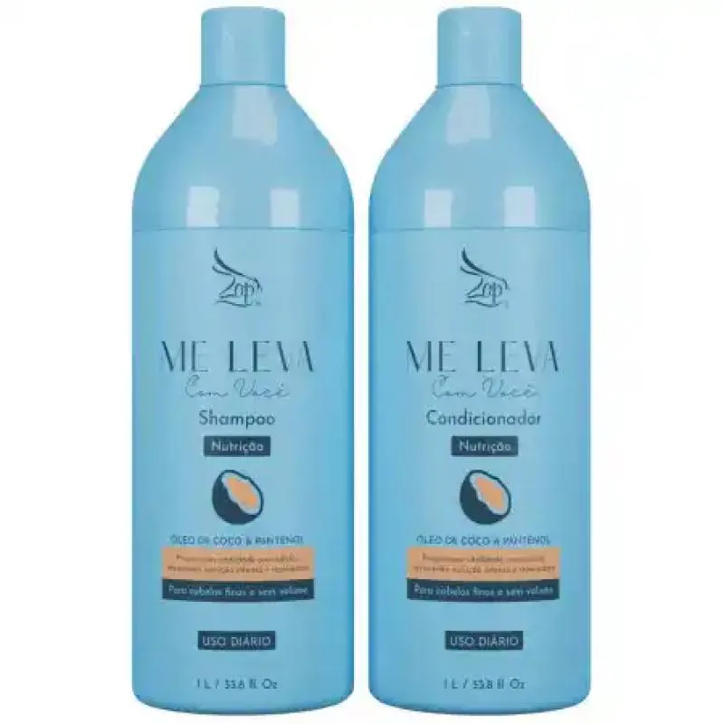 KIT SHAMPOO E CONDICIONADOR ME LEVA COM VOCê ÓLEO DE COCO E PANTENOL Z