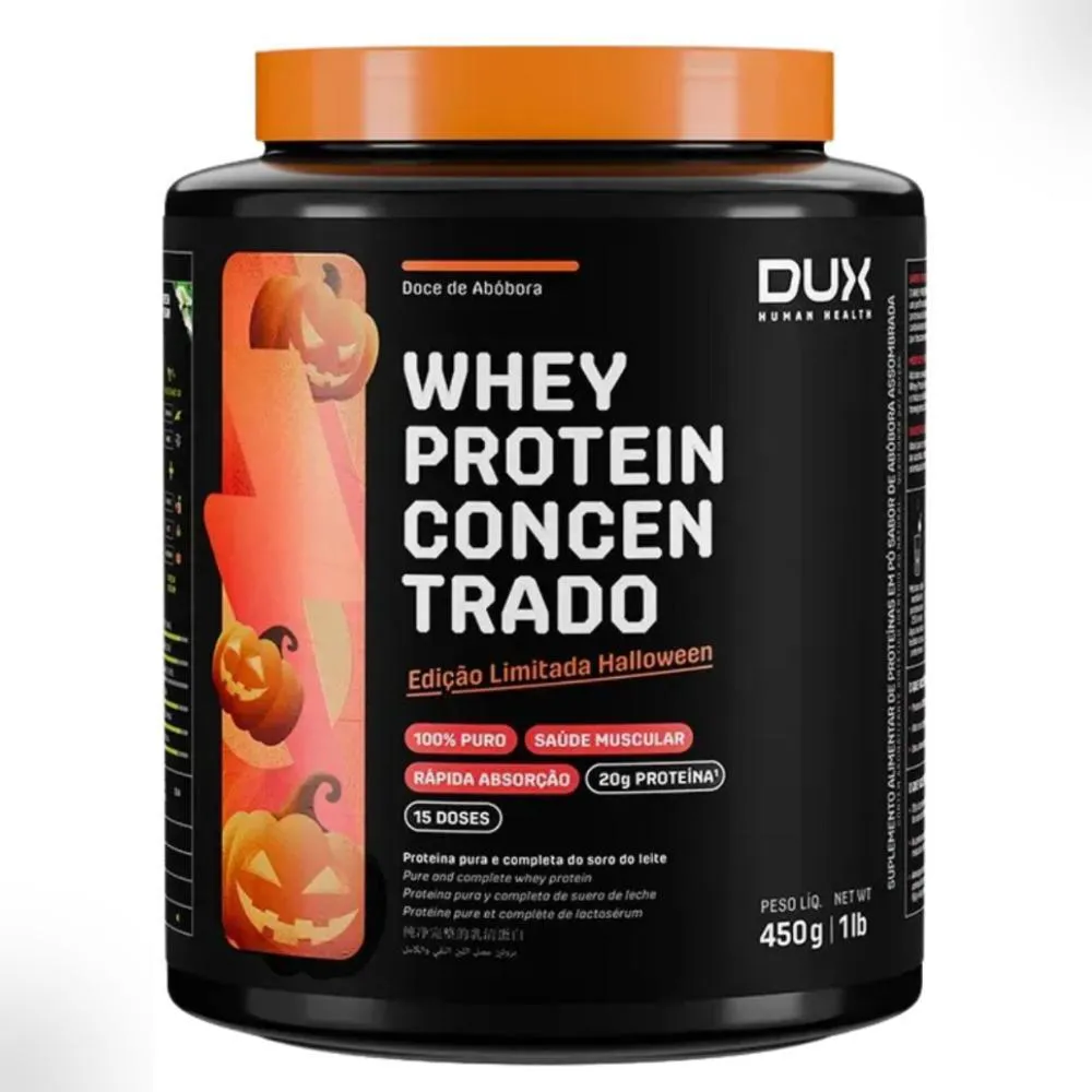 WHEY PROTEIN HALLOWEEN EDIçãO LIMITADA 450G DUX NUTRITION Doce DE Abóbora