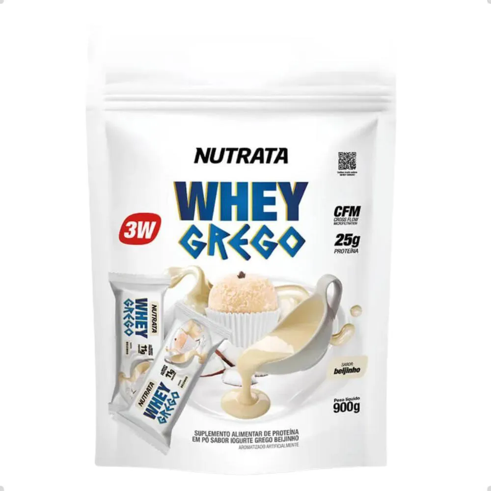 WHEY GREGO PROTEIN 3W 25G PROTEINA REFIL 900G NUTRATA Beijinho