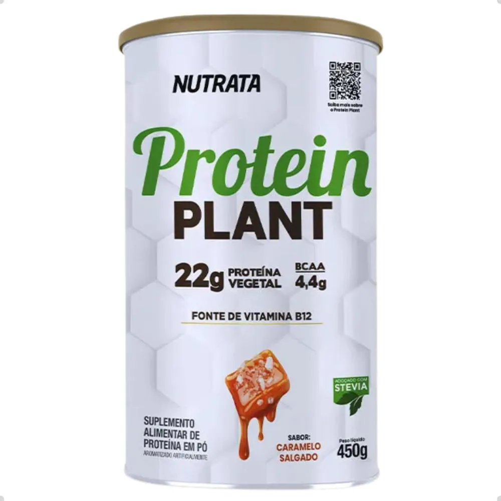 VEGAN PROTEIN PLANT COM STEVIA E B12 450G NUTRATA Caramelo Salgado