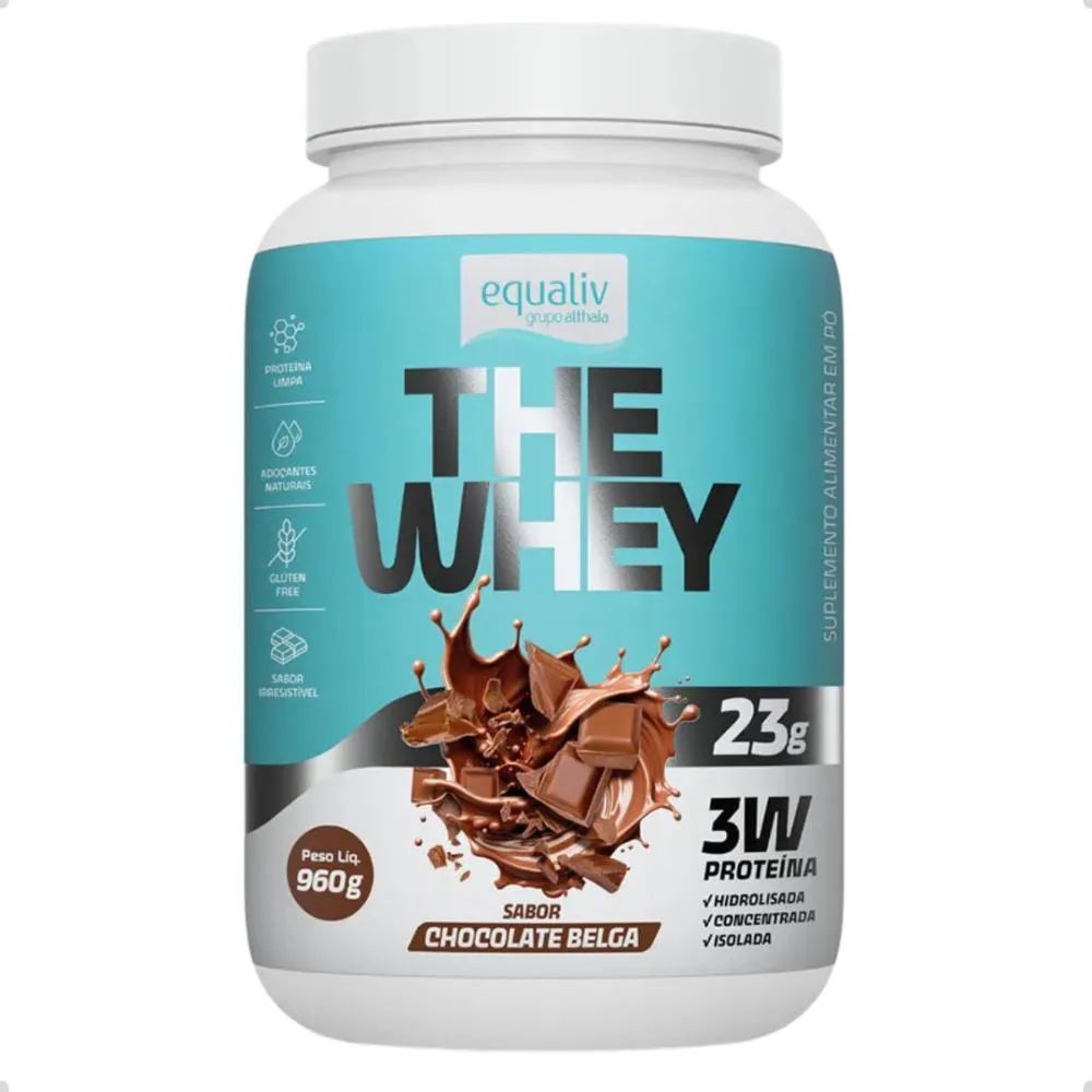 THE WHEY PROTEIN 3W 23G DE PROTEINA 960G EQUALIV Chocolate Belga