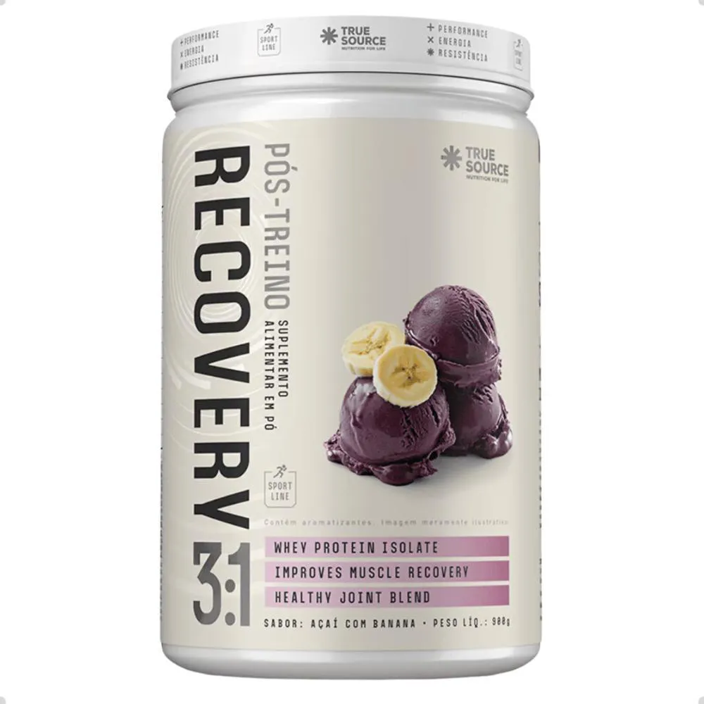RECOVERY POS TREINO 3:1 WHEY ISOLADO 900G TRUE SOURCE Açaí COM Banana