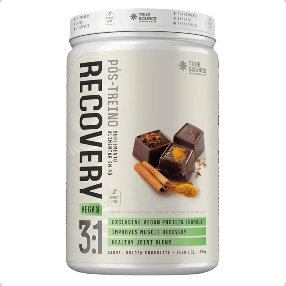 RECOVERY POS TREINO 3:1 VEGAN PROTEIN 900G TRUE SOURCE Golden Chocolate
