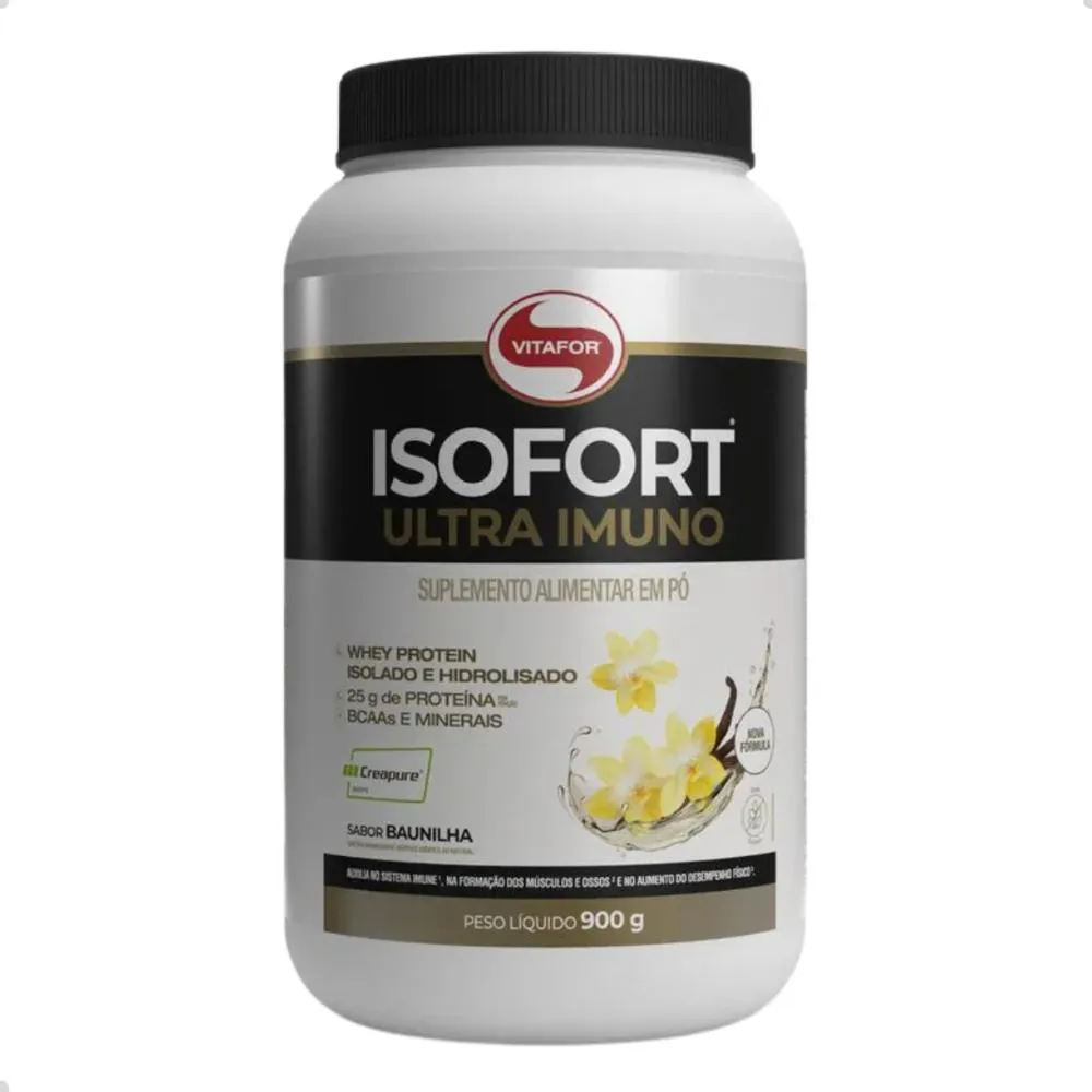 ISOFORT ULTRA IMUNO CREAPURE WHEY PROTEIN PREMIUM 900G VITAFOR Baunilha