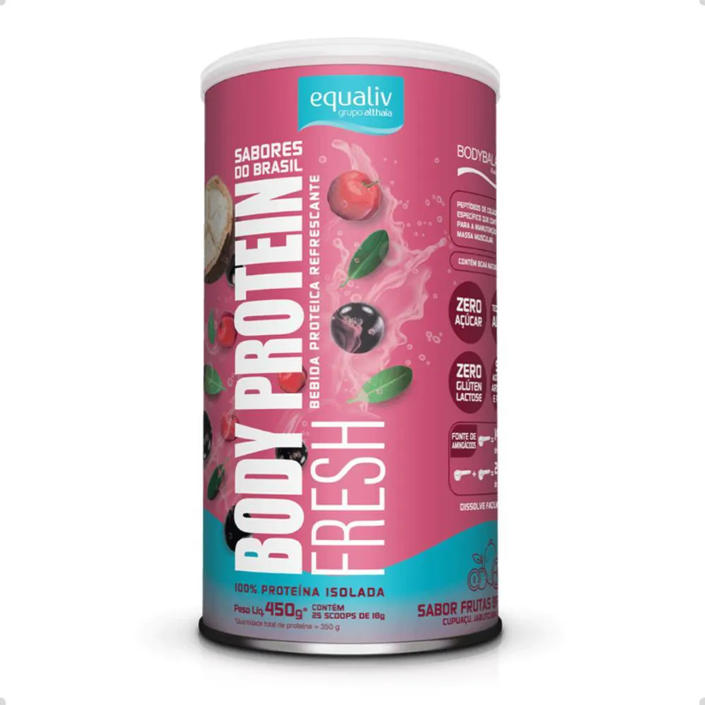 BODY PROTEIN FRESH COLáGENO BCAA SABORES DO BRASIL 450G EQUALIV Frutas Brasileiras