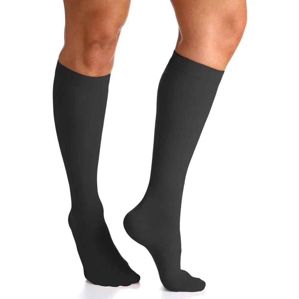 MEIA 3/4 SELECT COMFORT PREMIUM SIGVARIS - 20-30MMHG - PRETA - FECHADA - M3