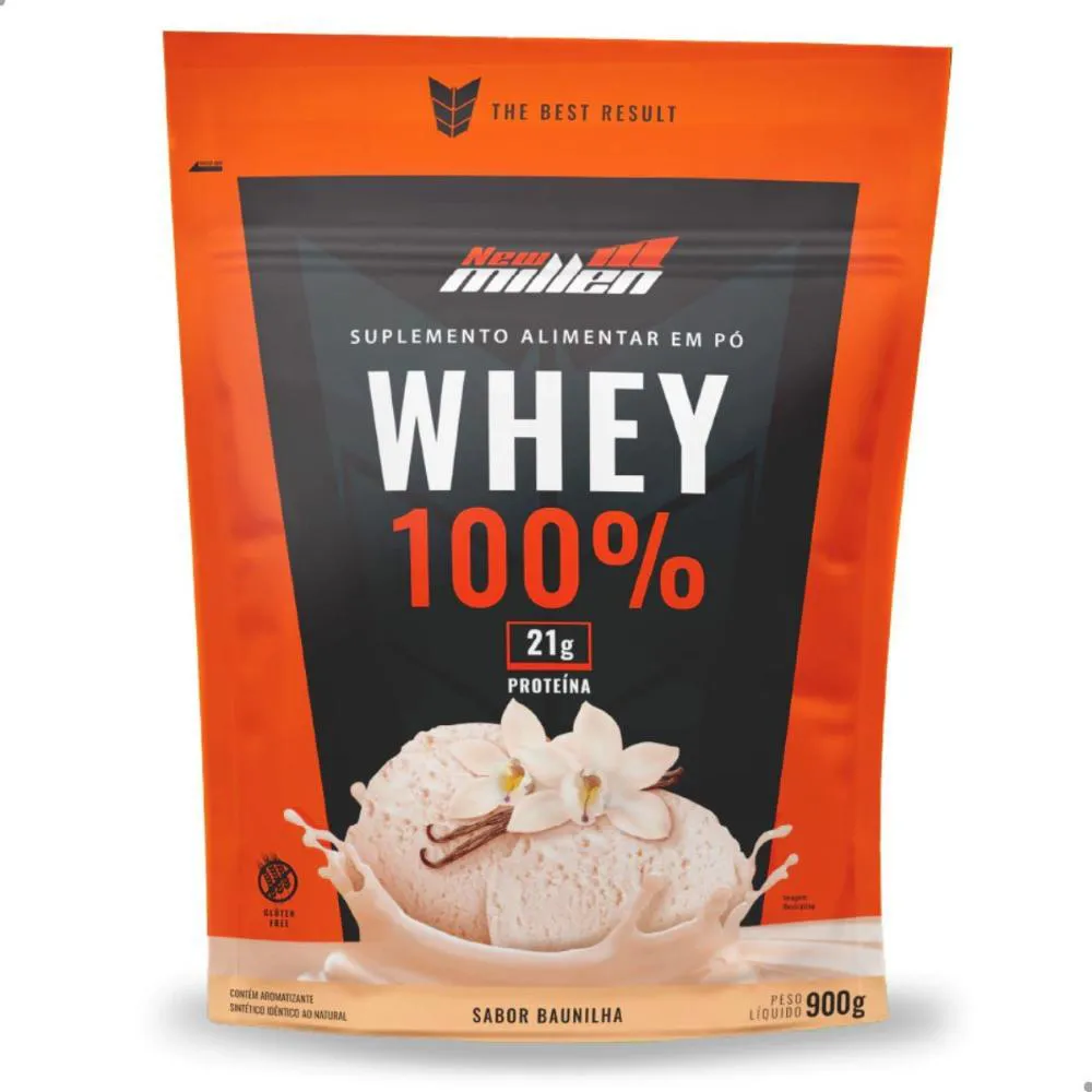 WHEY 100% 21G DE PROTEíNA POUCH 900G NEW MILLEN Baunilha
