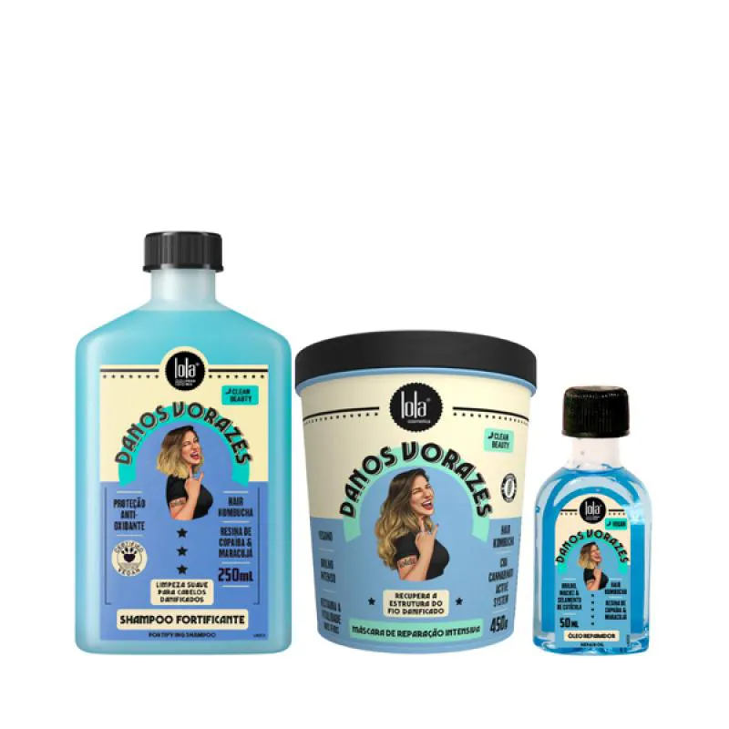 LOLA DANOS VORAZES SHAMPOO + MASCARA + ÓLEO REPARADOR