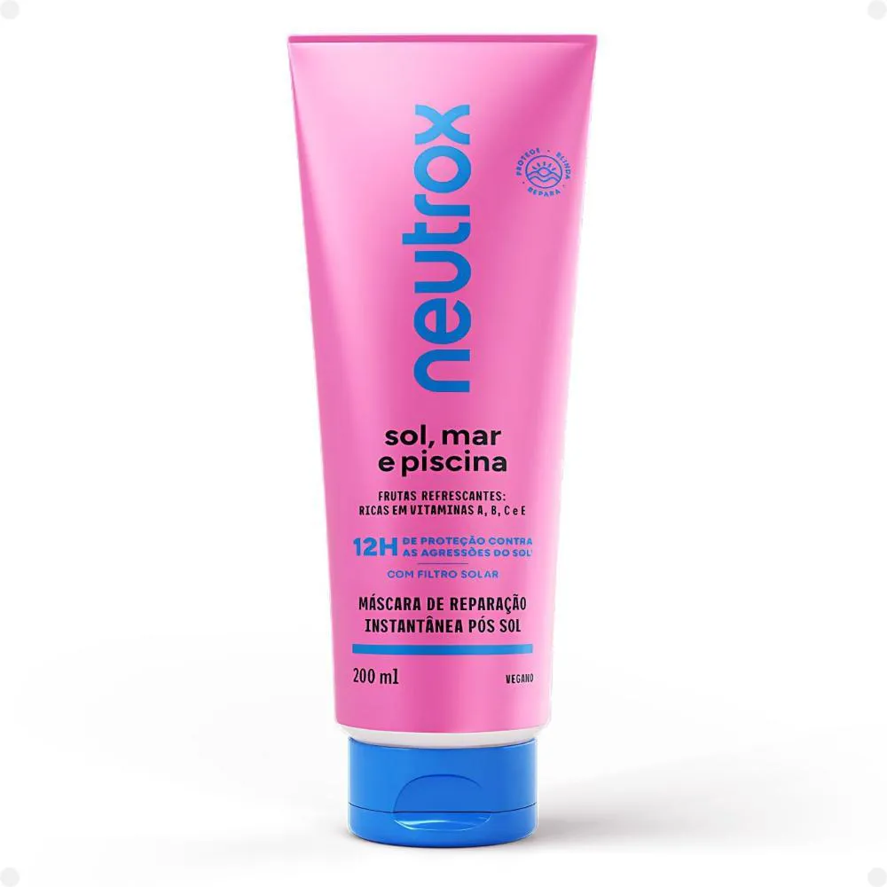 MáSCARA DE REPARAçãO INSTANTâNEA PóS SOL NEUTROX SOL, MAR E PISCINA 200ML