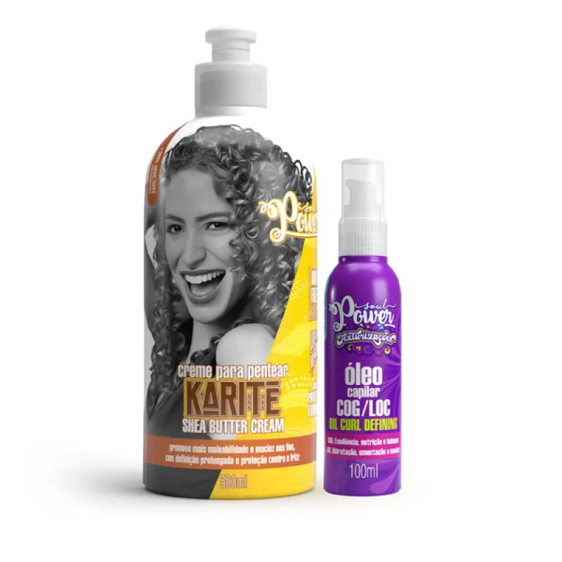 SOUL POWER KARITE SHEA CREME PENTEAR 500ML + TEXTURIZAçõES ÓLEO