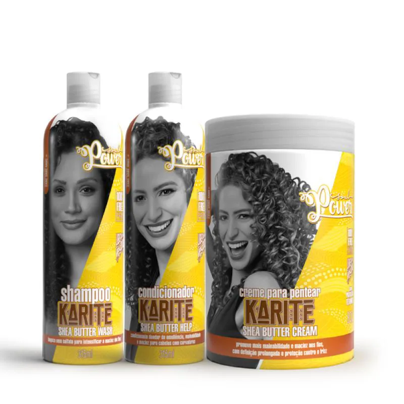 SOUL POWER KARITE SHEA SHAMPOO + CONDICIONADOR + CREME PENTEAR 800ML