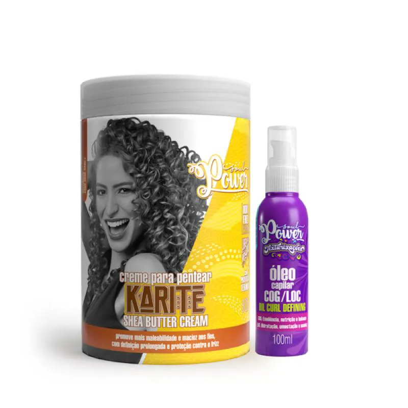 SOUL POWER KARITE SHEA CREME PENTEAR 800ML + TEXTURIZAçõES ÓLEO