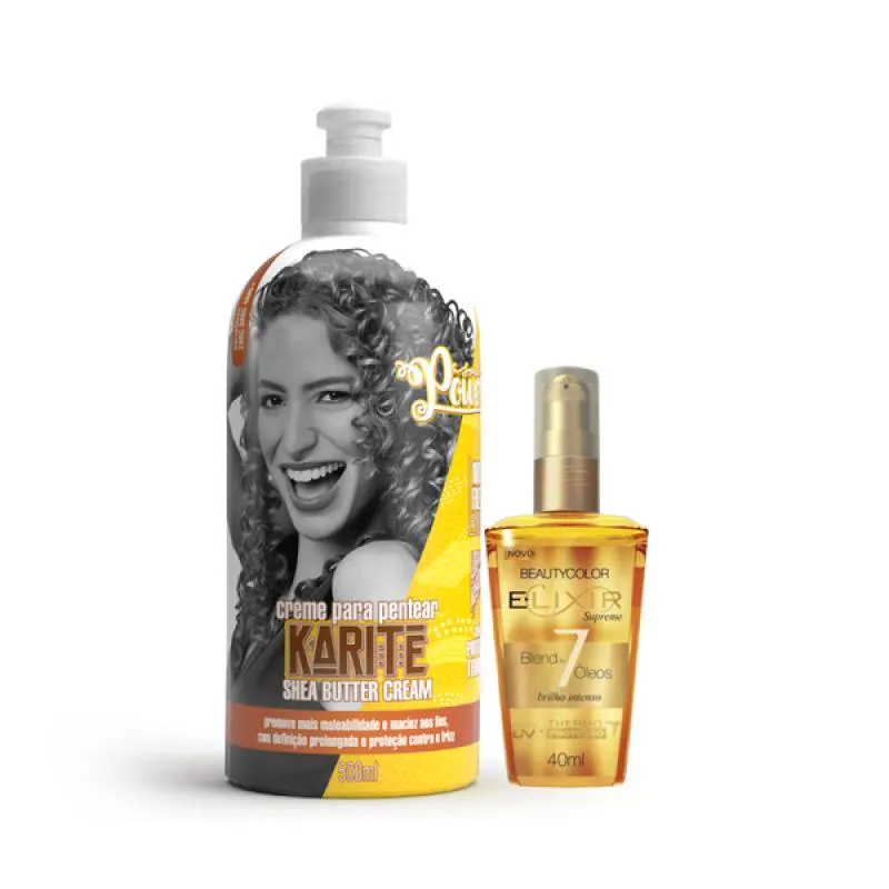 SOUL POWER KARITE SHEA CREME PENTEAR 500ML + ELIXIR ÓLEO