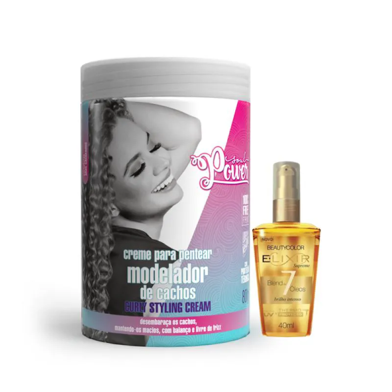 SOUL POWER CURLY STYLING CREME PENTEAR 800ML + ELIXIR ÓLEO